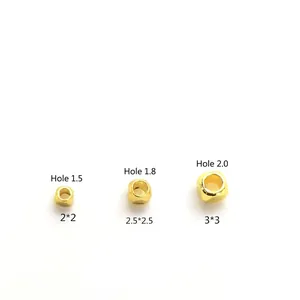 Quadratische 14K Gold Filled Zwischenperlen in 2mm, 2,5mm und 3mm für DIY Schmuckdesign