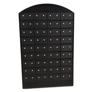 72-hole black L-shaped earring display stand with matrix hole design for jewelry storage