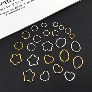 Alloy Geometric Charms Hammered Texture Heart Star Circle Water Drop Pendants DIY Earring Jewelry Making Accessories