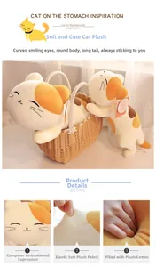 Detail of plush cat toy showing elastic soft fabric and high-quality down cotton filling