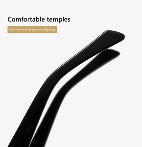 Detail view of glossy black ergonomic temples designed for a non-slip comfortable fit