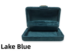 Lake blue velvet jewelry box interior with premium thick cushion for rings and earrings