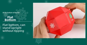 Detail of Christmas candy box with snowflake pattern and flat stable bottom design