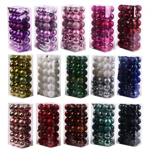 Christmas Tree Decoration Balls Plastic Shatterproof Hanging Ornaments For Holiday Party Home Decor Mixed Textures Multicolored