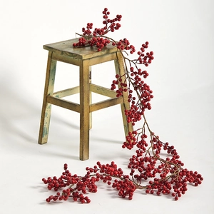 Guirlande de Baies de Noël Artificielle en Mousse Finition Métallique Vigne Décorative pour Fête Maison Cheminée Mariage Hiver