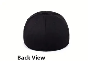 Detail view of the black pineapple fabric baseball cap showing rear stretch closure