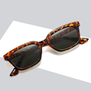 Classic tortoise shell rectangle sunglasses with dark lenses and retro thick frame
