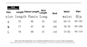 Tabella taglie per set completo body con scollo a V e gonna a vita alta donna