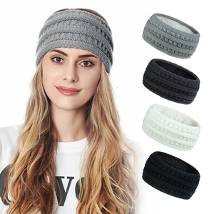 Bandeau En Tricot D'Hiver Pour Femmes Doublé De Polaire Chaud Cache-Oreilles En Crochet Confettis Accessoires De Cheveux Extérieur