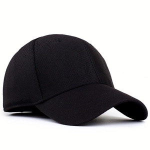Minimalist black fitted baseball cap in breathable mesh fabric with a curved brim