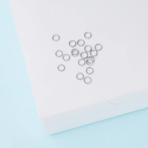 Bulk set of silver 304 stainless steel closed jump rings for DIY jewelry making