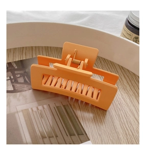 Korean matte hair claw clip french retro orange hair accessory for women daily styling.