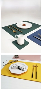 Detailed macro view of high-quality waterproof PU leather placemat with lychee texture