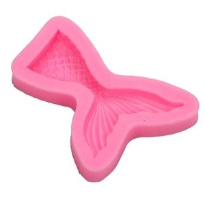 Pink silicone mermaid tail mold for ocean themed fondant cakes and chocolate decorating