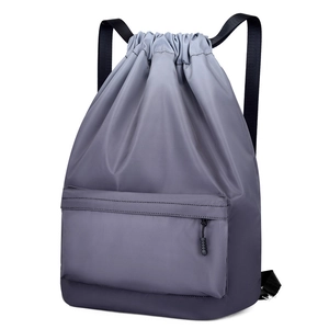 Zaino minimalista in nylon con coulisse sfumata grigio-viola per affari e viaggi