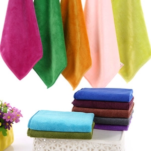 Microfiber cleansing cloth stack in multiple vibrant colors for skincare routine
