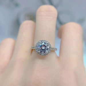 Classic Halo Engagement Ring Elegant Cubic Zirconia Copper Wedding Jewelry Round Pear Heart Oval Square Style For Women