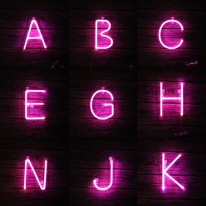LED Neon Letter Number Lights Pink USB Battery Powered Wall Hanging Decorative Signs For Party Wedding Home Decor