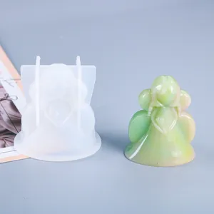 Detailed view of 3D cartoon girl silicone mold with a polished resin finished character
