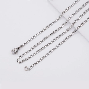 Collier Chaîne À Maillons Cubains En Acier Inoxydable Poli Miroir Style Hip Hop Punk Bijoux Pour Hommes Femmes