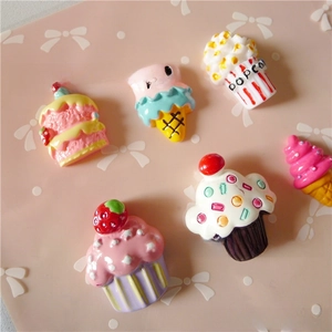 Assorted 3D resin miniature dessert charms for DIY hair clips and phone case decoration