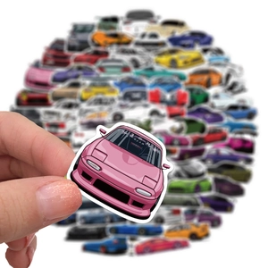 100pcs waterproof pink cartoon JDM car stickers for motorcycle and luggage decoration