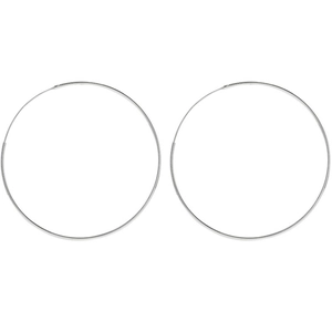 Minimalist S925 sterling silver oversized hoop earrings with polished metallic finish