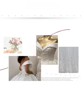 Détail d'une robe de mariée à épaules dénudées avec dentelle florale et dos lacé