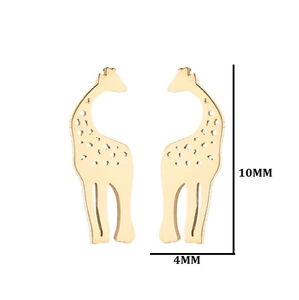 Goldene Giraffen-Ohrstecker aus Edelstahl für Damen, 10 mm Höhe minimalistischer Schmuck