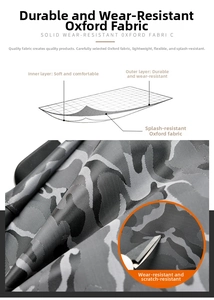 Vue détaillée du tissu oxford camouflage imperméable avec doubles couches anti-rayures