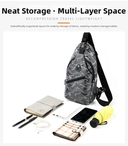 Sac de poitrine imperméable avec compartiments pour tablette et accessoires organisés