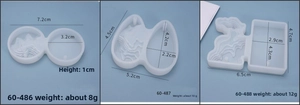 Macro detail of silicone island landscape molds for resin jewelry and pendant making