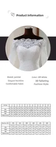 Tableau des tailles pour robe de mariée sirène, tailles US 2 à 26W en pouces et centimètres
