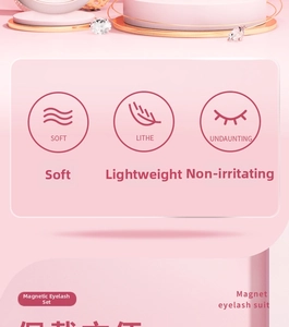 Detailed view of soft lightweight magnetic eyelashes with comfortable wear features