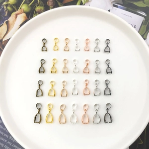 DIY jewelry pendant clasps in assorted metal finishes and four sizes from 3mm to 8mm