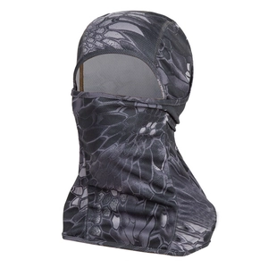 Breathable camouflage balaclava with snakeskin pattern for tactical outdoor sports