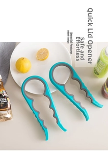 Detailed view of the 4-in-1 jar opener with non-slip rubber lining for various lid sizes