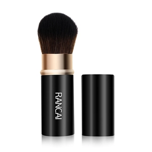 Tragbarer ausziehbarer Make-up-Pinsel mit dichten Borsten und goldener Aluminiumhülse