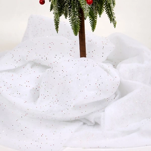 Christmas Artificial Snow Blanket White Cotton Soft Fiber With Colorful Sequins For Holiday Scene Tree Decoration