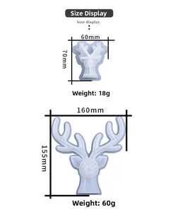 Detailed size specifications for elk head silicone molds in two different dimensions