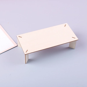Detail view of a DIY minimalist wooden deer stand kit with natural wood grain texture