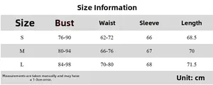 Tableau des tailles pour body femme manches longues incluant buste et taille en cm