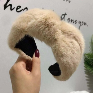 Faux Fur Knotted Headband Winter Warm Plush Hair Hoop Wide Fuzzy Twist Headpiece For Women Autumn Accessories