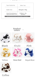 Spécifications de taille et options multicolores pour bobs en peluche à motif vache