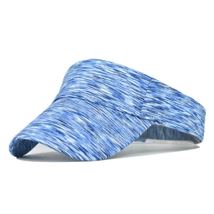Detailed close-up showing the blue and white space-dye fabric texture of the sun visor
