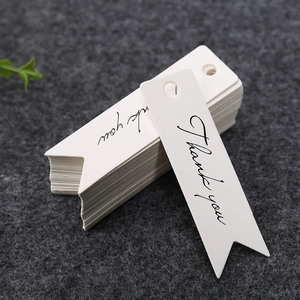 White fishtail thank you gift tags made of kraft paper for bakery packaging decor