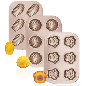 Madeleine Cake Mold Shell Cat Paw Carbon Steel Non-stick Baking Pan Champagne Gold Heat Resistant Oven Bakeware