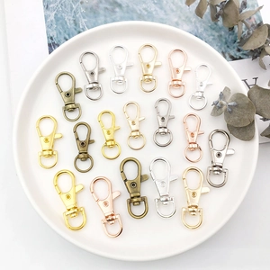 Assorted metal lobster clasps in gold silver and bronze for DIY keychain making