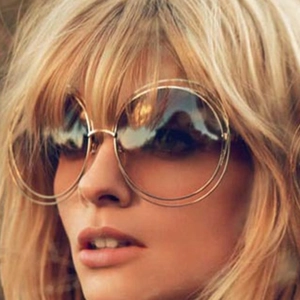 Retro übergroße runde Doppelring-Metall-Sonnenbrille mit braunen Verlaufsgläsern für Damen