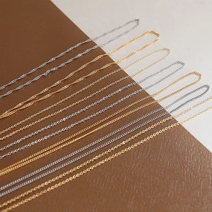 14k gold and silver adjustable flat O-chains and snake chains for DIY jewelry making